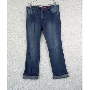 Apple Bottoms Jeans Womens Size 12 Blue Bootcut Distressed‎ Mid Rise Y2K